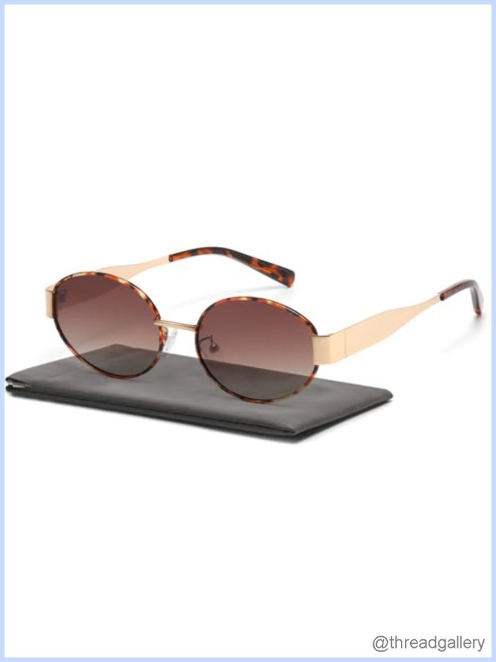 Retro Oval Polarized UV400 Metal Frame Sunglasses for Women Men
